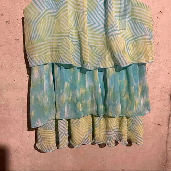 Disney D-Signed Jessie Blue Green Tank Top Size Girls L  Layers Flowy Flowers - Picture 3 of 8